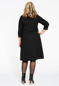 Dress A-line PINSTRIPE - black - #3