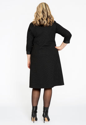 Dress A-line PINSTRIPE - black  - #3