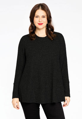 Pullover A-line RIB - black  - #1