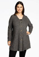 Cardigan with buttons RIB - grey  - #1