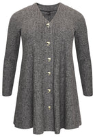 Cardigan with buttons RIB - grey  - #4