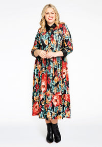 Dress with frill BYZANTINE - black - #2