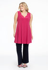 Singlet wide bottom V-neck DOLCE - pink - #5