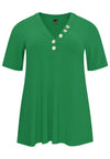 Tunic flare buttoned V-neck DOLCE - green - #4