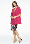 Tunic flare buttoned V-neck DOLCE - pink