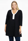 Tunic wide bottom V-neck BUBLÉ - black 