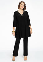 Tunic wide bottom ribbon DOLCE - black - #2