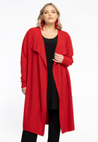 Cardigan drape neck cashmere - red  - #1