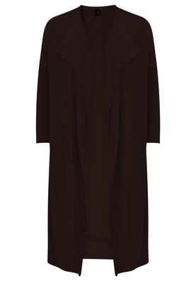 Cardigan drape neck cashmere - brown - #4