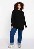 Pullover with slits Woolmix - black  - #2