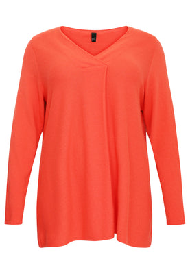 Pullover V-neck - orange  - #4