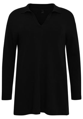 Pullover polo collar - black  - #3