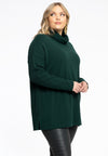 Pullover high neck rib - dark green