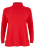 Pullover high neck rib - red  - #4