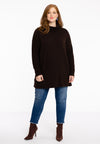 Pullover high neck rib - brown