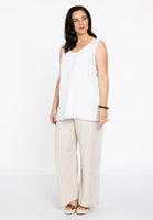 Singlet flare LINEN - white - #2