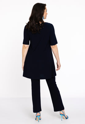 Tunic wide bottom deep neck DOLCE - blue - #3