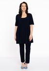 Tunic wide bottom deep neck DOLCE - blue