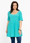 Tunique avec cou profond wide bottom dolce - Turquoise