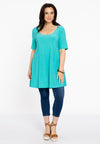 Tunic wide bottom deep neck DOLCE - turquoise