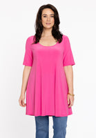 Tunic wide bottom deep neck DOLCE - pink - #1