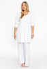 Tunic wide bottom cuff COTTON - white  - #2