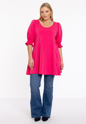 Tunic wide bottom cuff COTTON - pink - #2