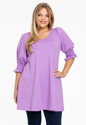 Tunic wide bottom cuff COTTON - light purple - #1