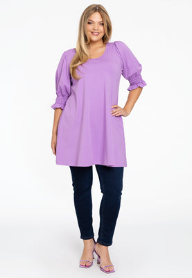 Tunic wide bottom cuff COTTON - light purple - #2