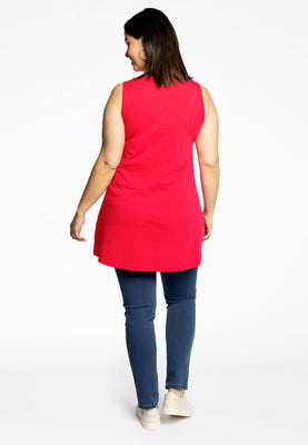 Singlet flare COTTON - red  - #3