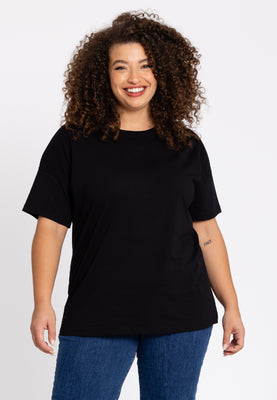 T-shirt wide COTTON - black  - #1