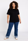 T-shirt wide COTTON - black 