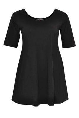 Tunic wide bottom COTTON - black  - #4