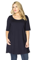 Tunic wide bottom COTTON - blue - #1