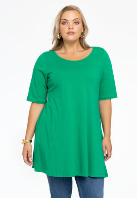 Tunic wide bottom COTTON - green  - #1