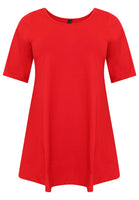 Tunic wide bottom COTTON - red  - #4