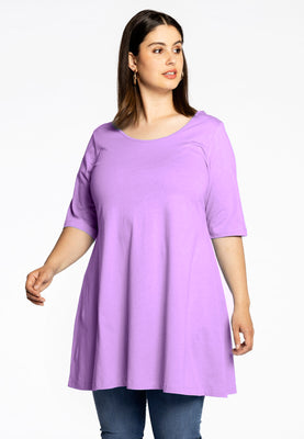 Tunic wide bottom COTTON - light purple - #1