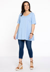 Tunic flare COTTON - light blue