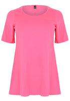 Tunic flare COTTON - pink - #4