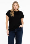 T-shirt cap sleeves wide VISCOSE - black