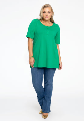 Tunic flare fit COTTON - green  - #2