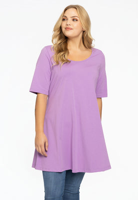 Tunic wide bottom COTTON - light purple - #1