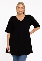 Tunic Swing short sleeve COTTON - black  - #1