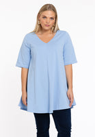 Tunic Swing short sleeve COTTON - light blue - #1