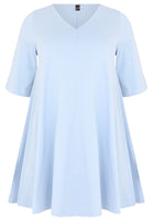 Tunic Swing short sleeve COTTON - light blue - #4