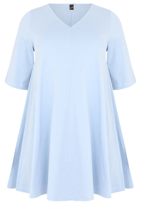 Tunic Swing short sleeve COTTON - light blue - #4