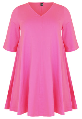 Tunic Swing short sleeve COTTON - pink - #4