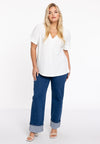T-shirt double col en v dolce - Blanc