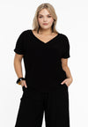 T-shirt double col en v dolce - Noir