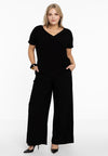 T-shirt double col en v dolce - Noir